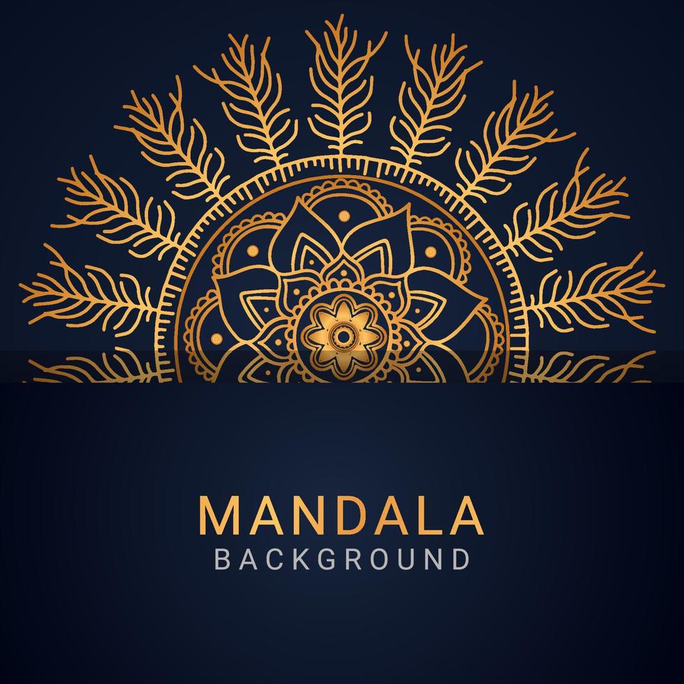 luxe mandala gouden met een zwart achtergrond elegant ontwerp vector