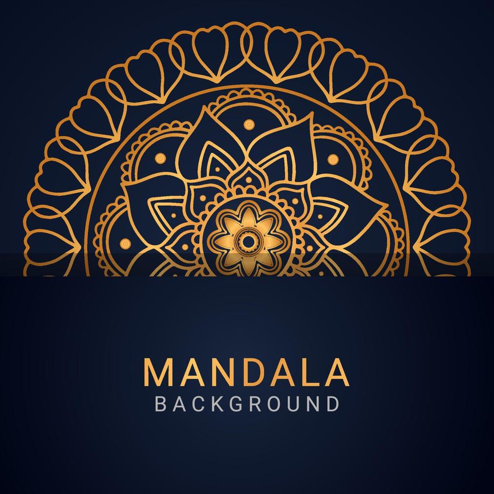 luxe mandala gouden met een zwart achtergrond elegant ontwerp vector