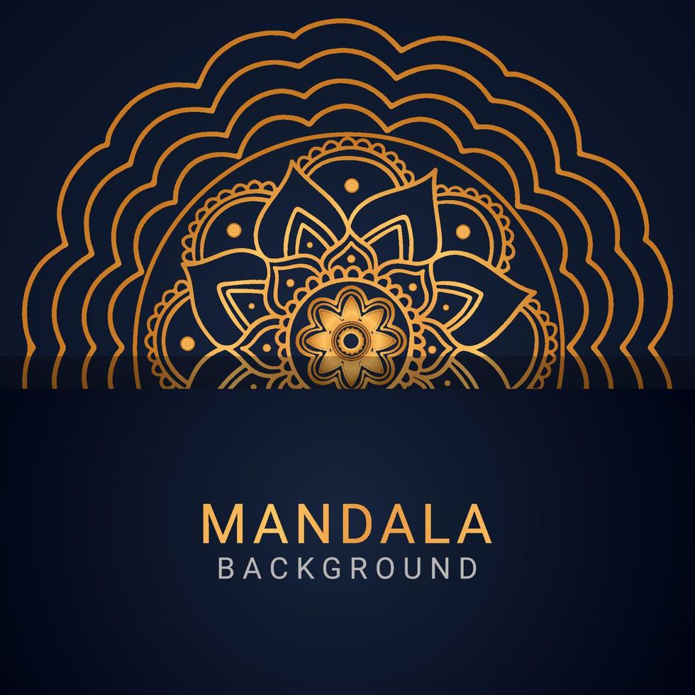 luxe mandala gouden met een zwart achtergrond elegant ontwerp vector