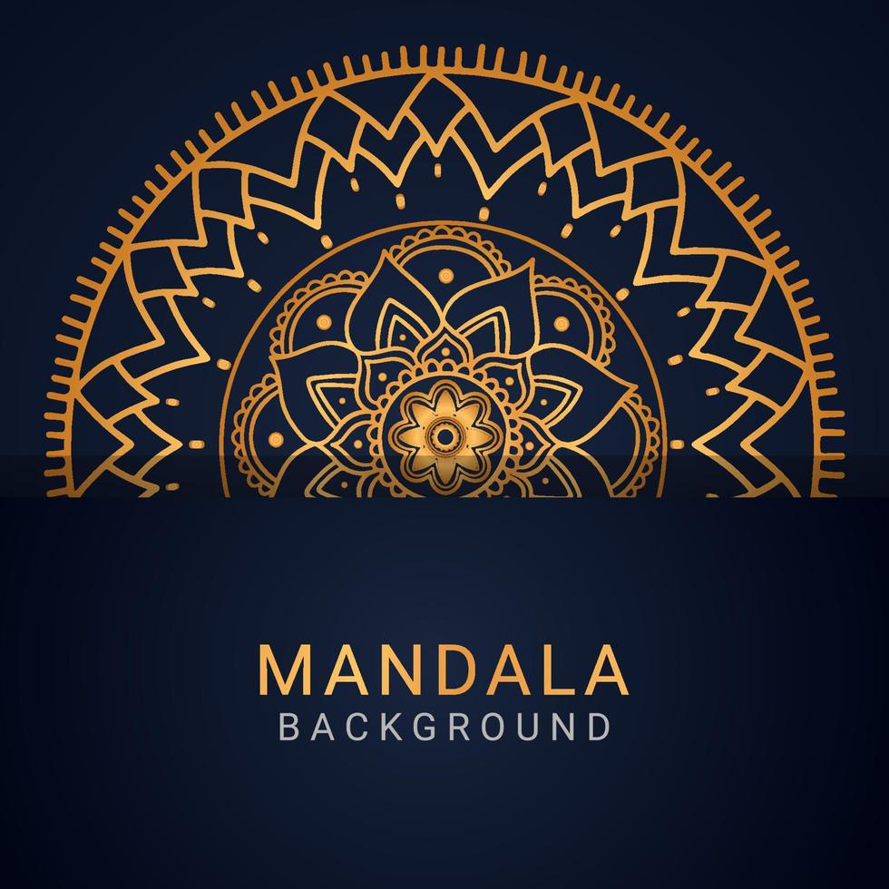 luxe mandala gouden met een zwart achtergrond elegant ontwerp vector