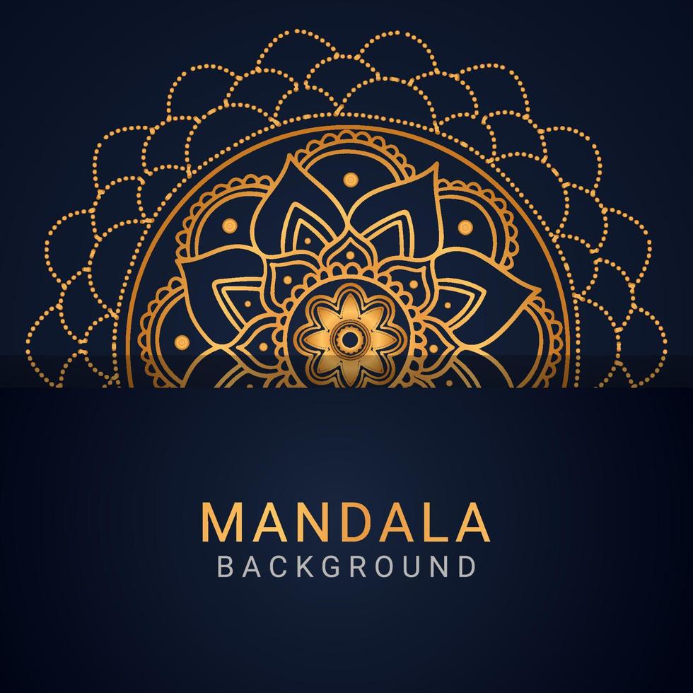 luxe mandala gouden met een zwart achtergrond elegant ontwerp vector