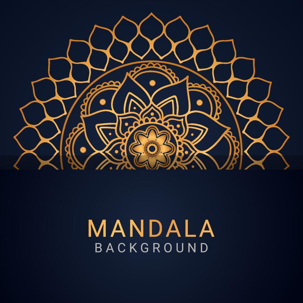 luxe mandala gouden met een zwart achtergrond elegant ontwerp vector