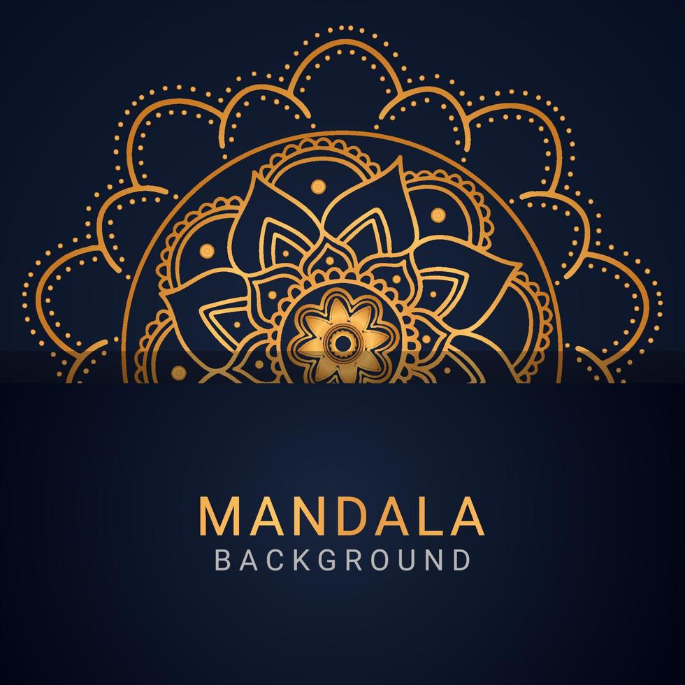 luxe mandala gouden met een zwart achtergrond elegant ontwerp vector