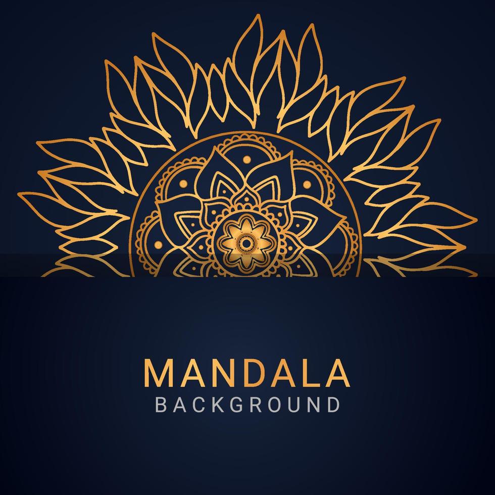 luxe mandala gouden met een zwart achtergrond elegant designluxe mandala gouden met een zwart achtergrond elegant ontwerp vector