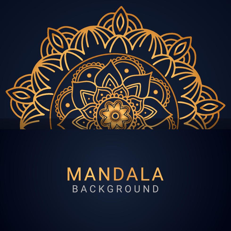 luxe mandala gouden met een zwart achtergrond elegant ontwerp vector