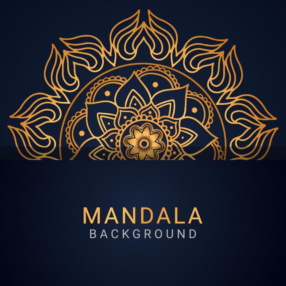 luxe mandala gouden met een zwart achtergrond elegant designluxe mandala gouden met een zwart achtergrond elegant ontwerp vector