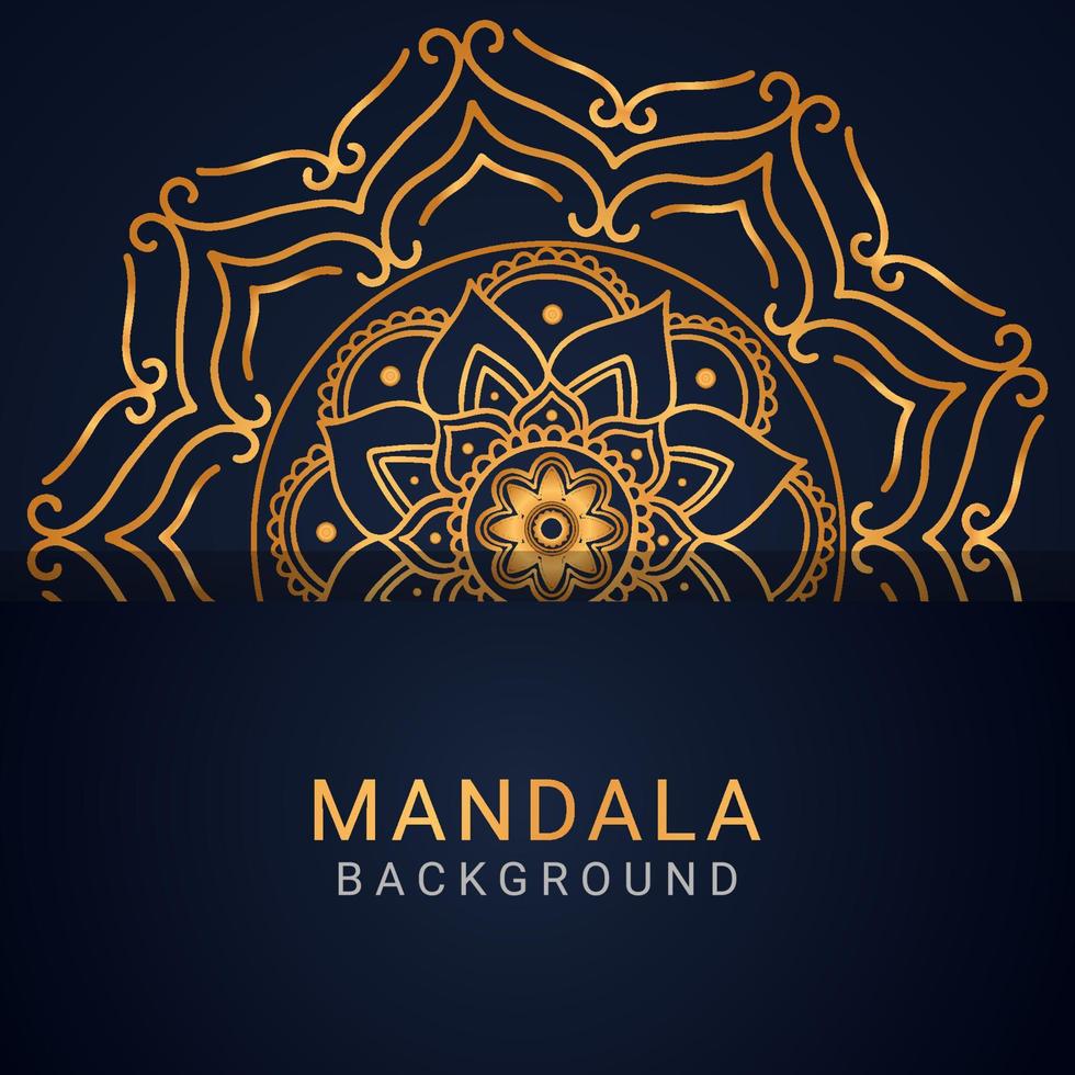 luxe mandala gouden met een zwart achtergrond elegant designluxe mandala gouden met een zwart achtergrond elegant ontwerp vector