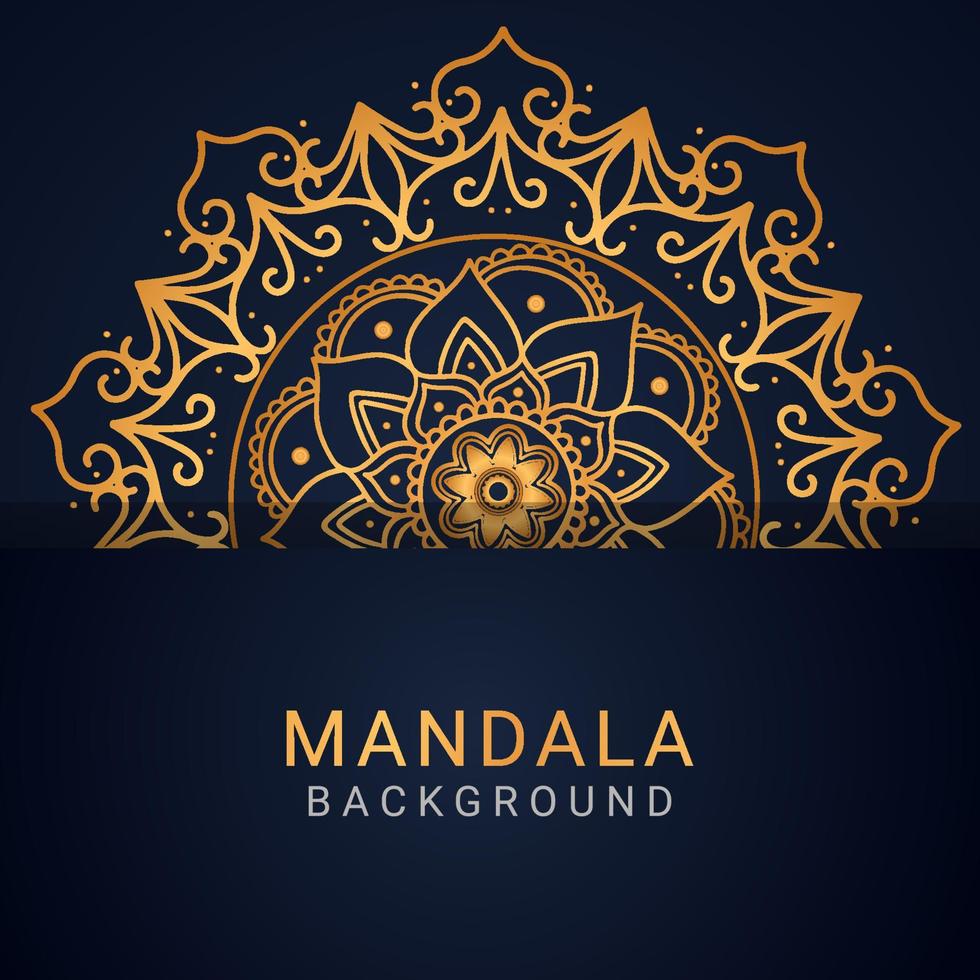 luxe mandala gouden met een zwart achtergrond elegant designluxe mandala gouden met een zwart achtergrond elegant ontwerp vector