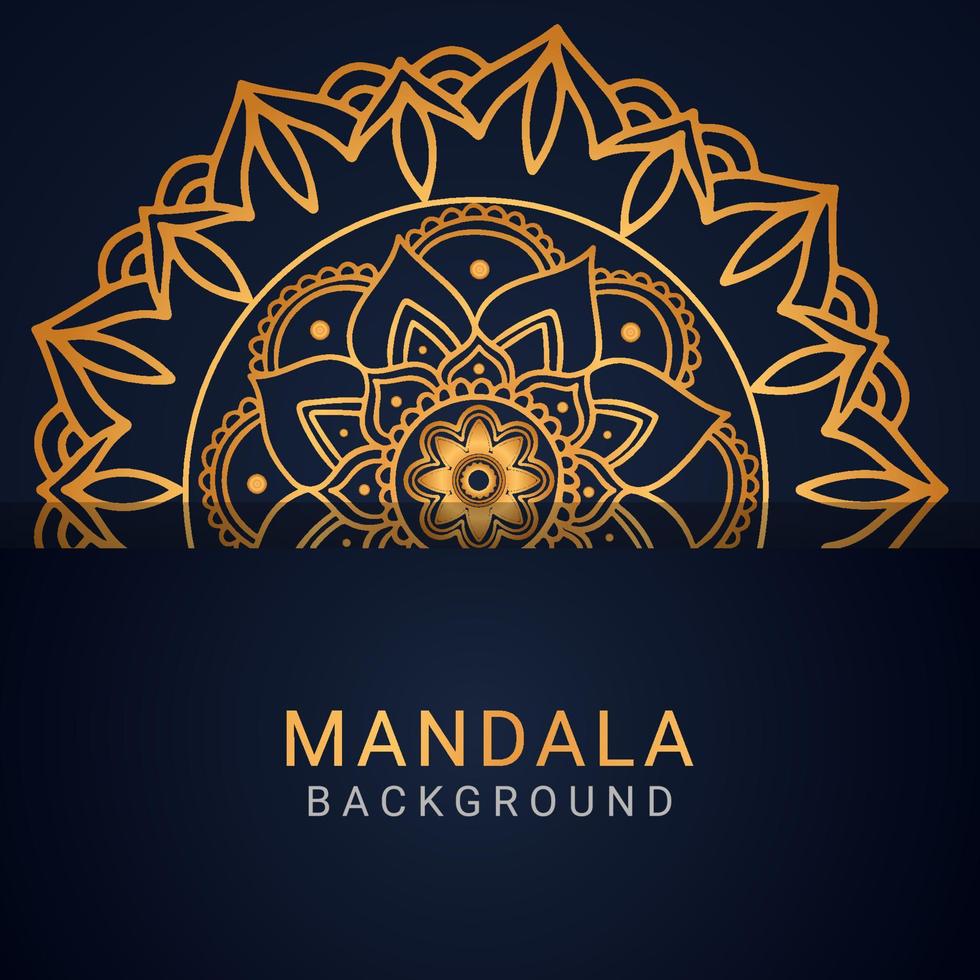 luxe mandala gouden met een zwart achtergrond elegant ontwerp vector