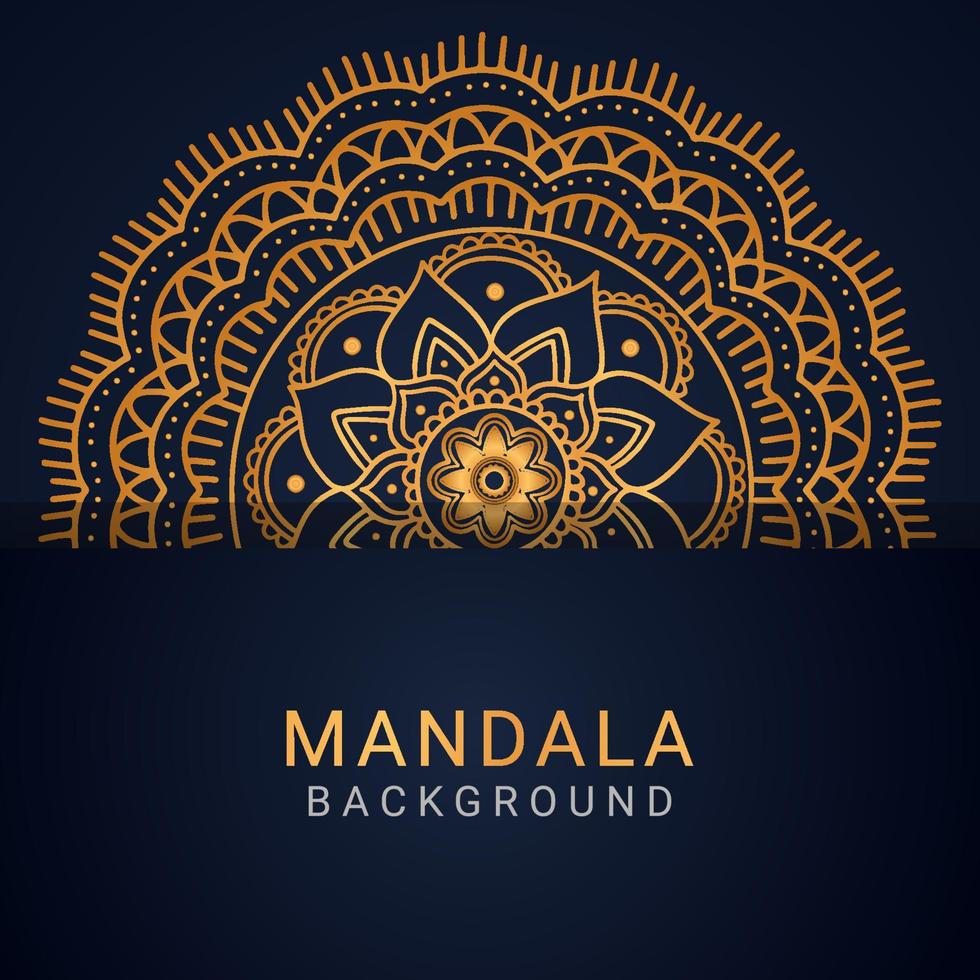 luxe mandala gouden met een zwart achtergrond elegant ontwerp vector