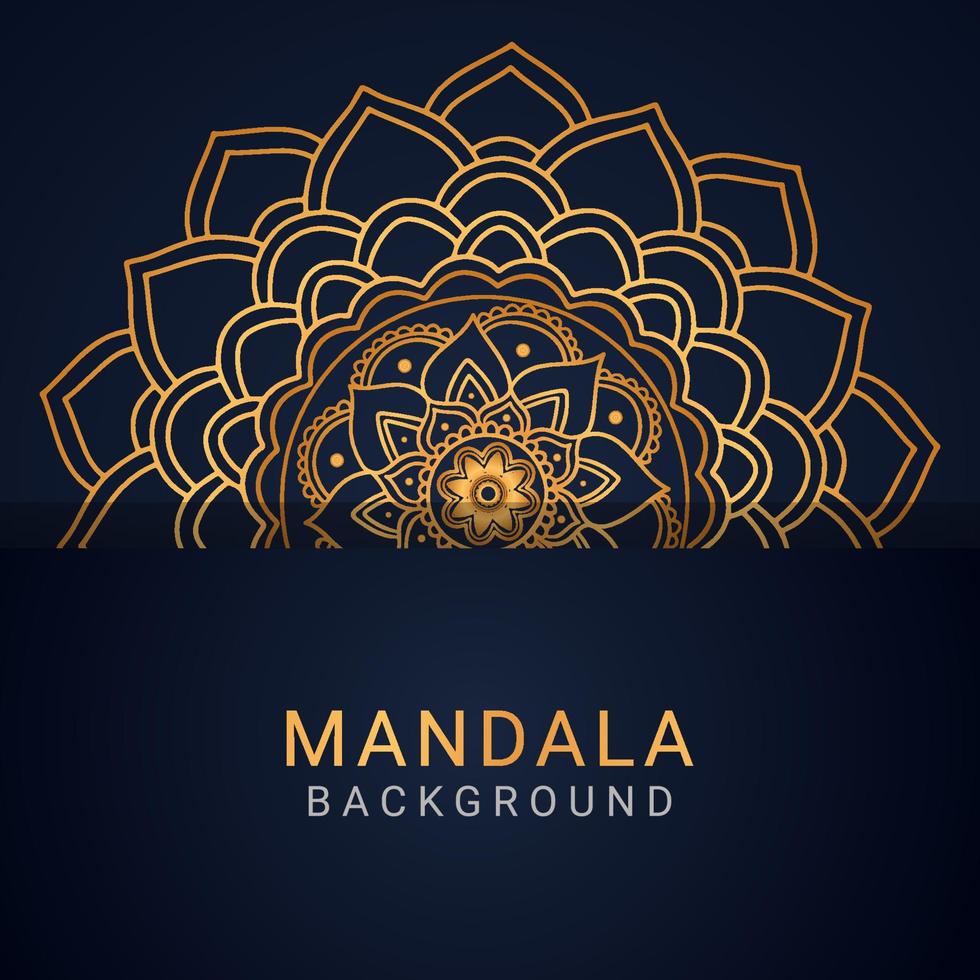 luxe mandala gouden met een zwart achtergrond elegant ontwerp vector