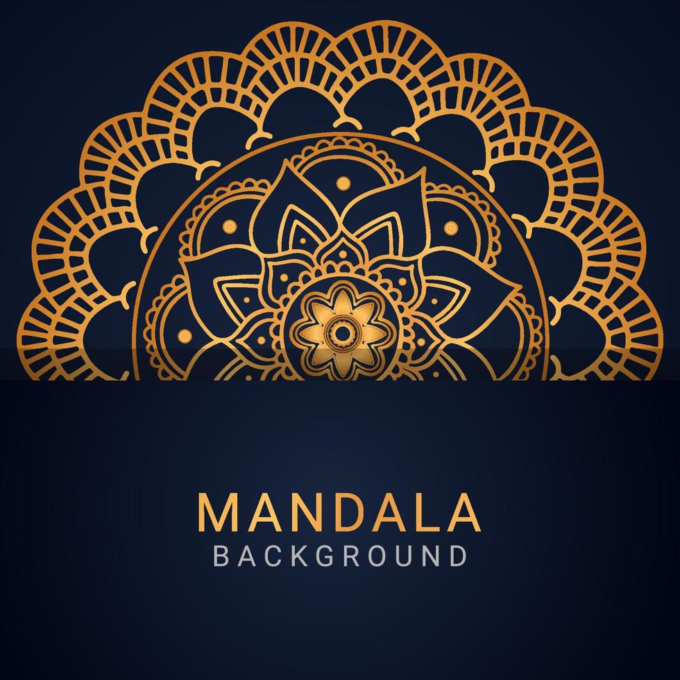 luxe mandala gouden met een zwart achtergrond elegant ontwerp vector