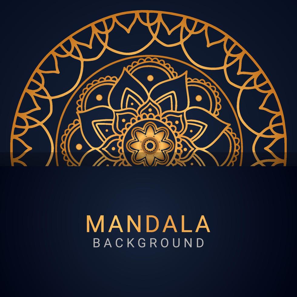 luxe mandala gouden met een zwart achtergrond elegant ontwerp vector