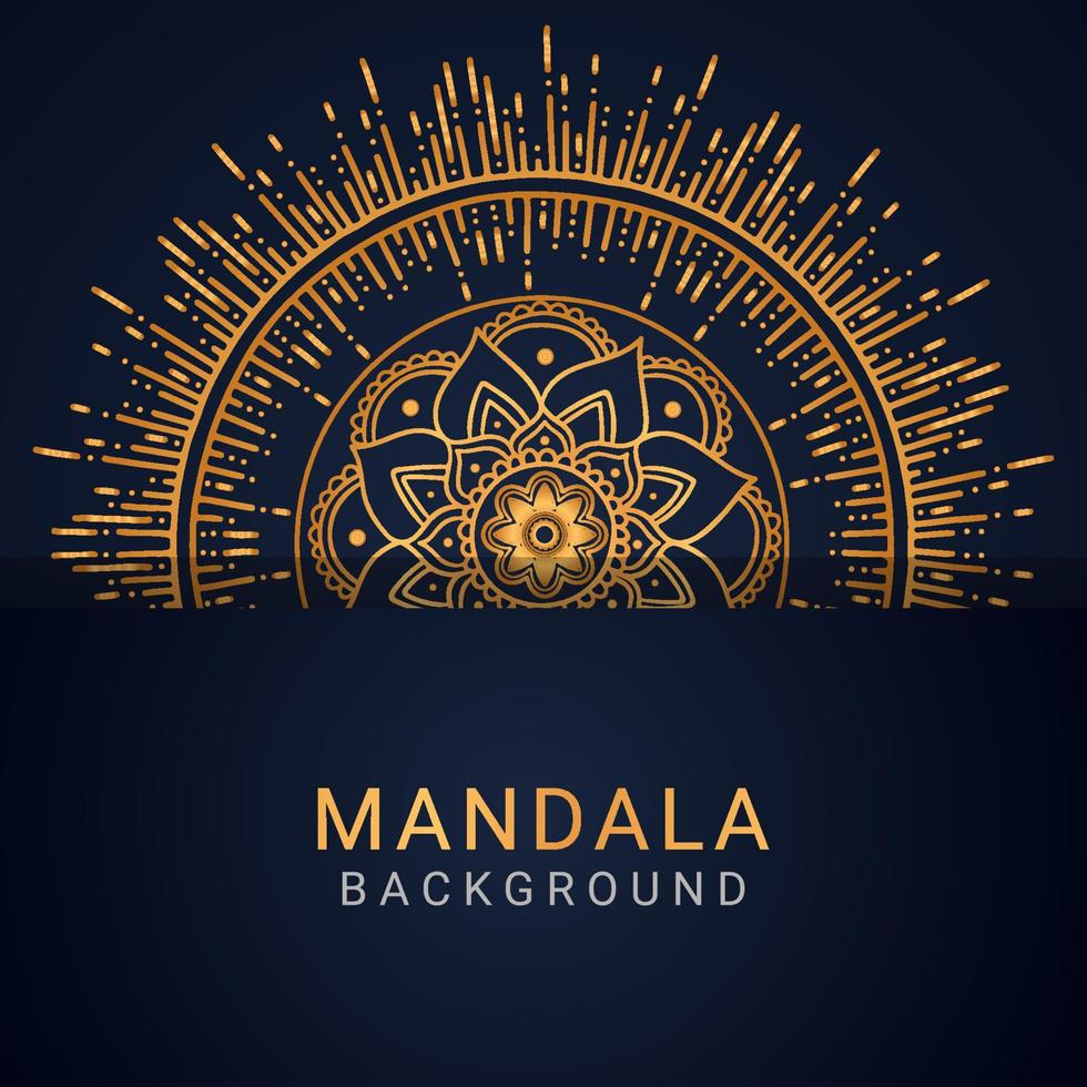 luxe mandala gouden met een zwart achtergrond elegant ontwerp vector