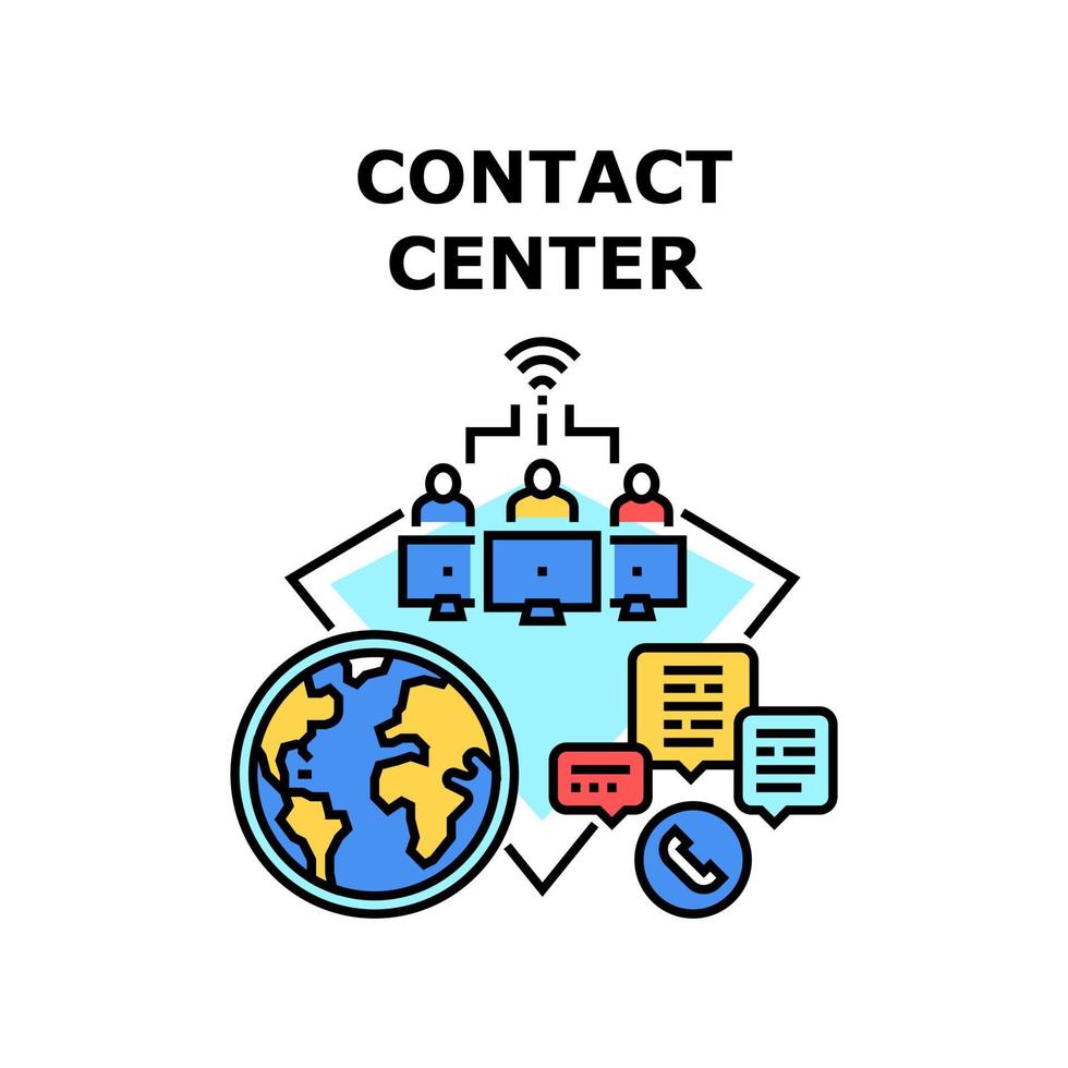 contact centrum vector concept kleur illustratie