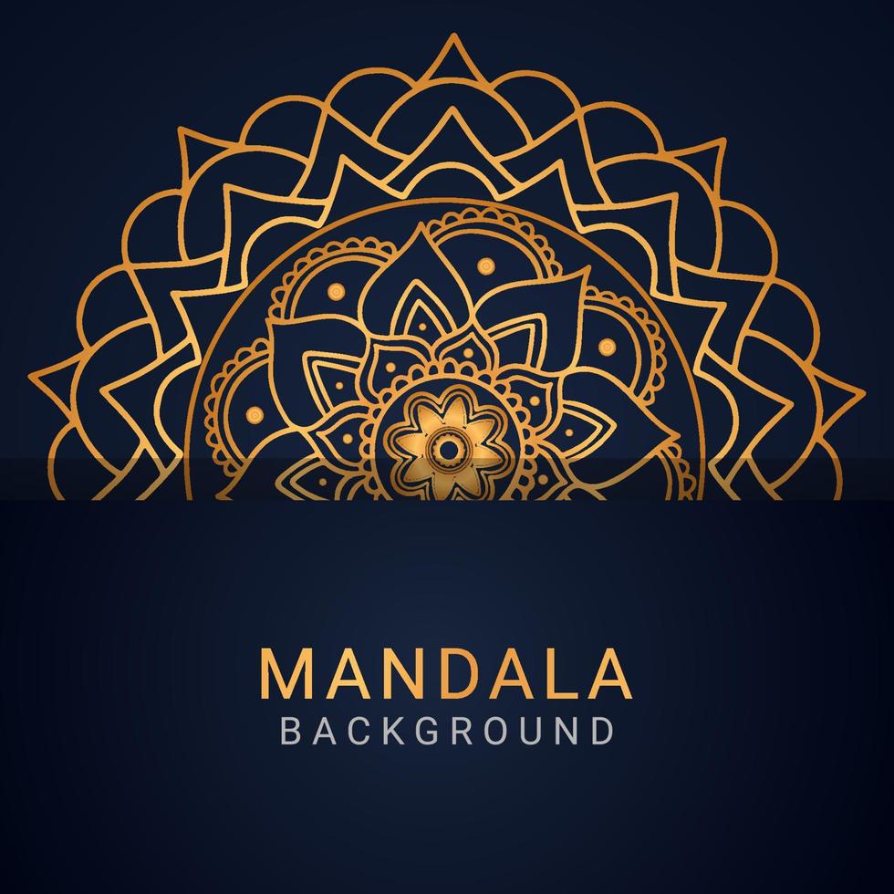 luxe mandala gouden met een zwart achtergrond elegant ontwerp vector