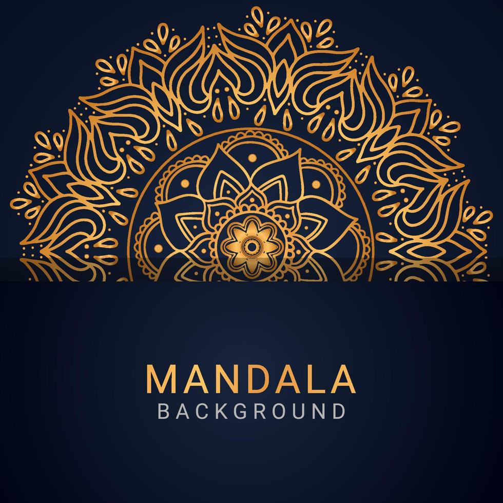 luxe mandala gouden met een zwart achtergrond elegant designluxe mandala gouden met een zwart achtergrond elegant ontwerp vector