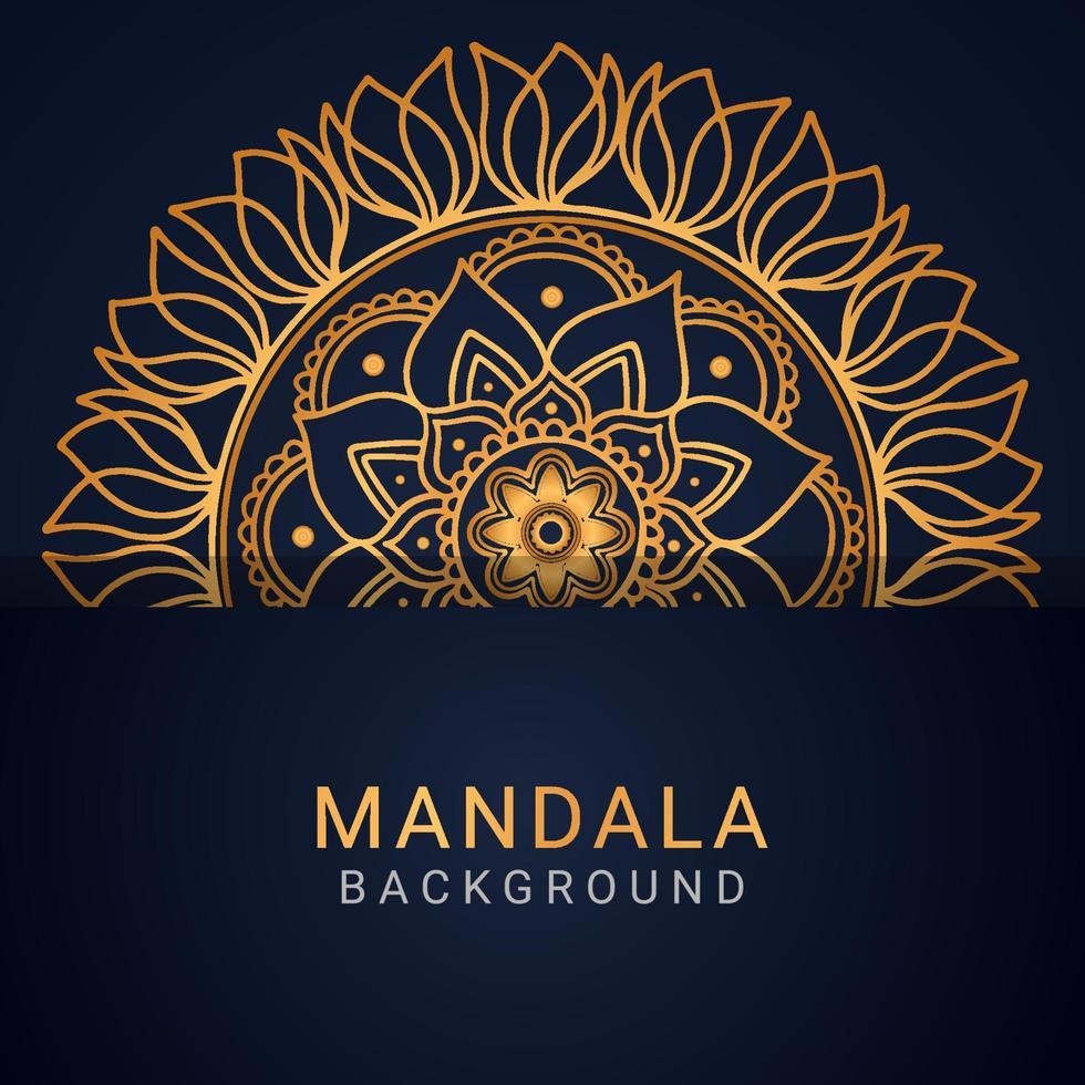 luxe mandala gouden met een zwart achtergrond elegant ontwerp vector