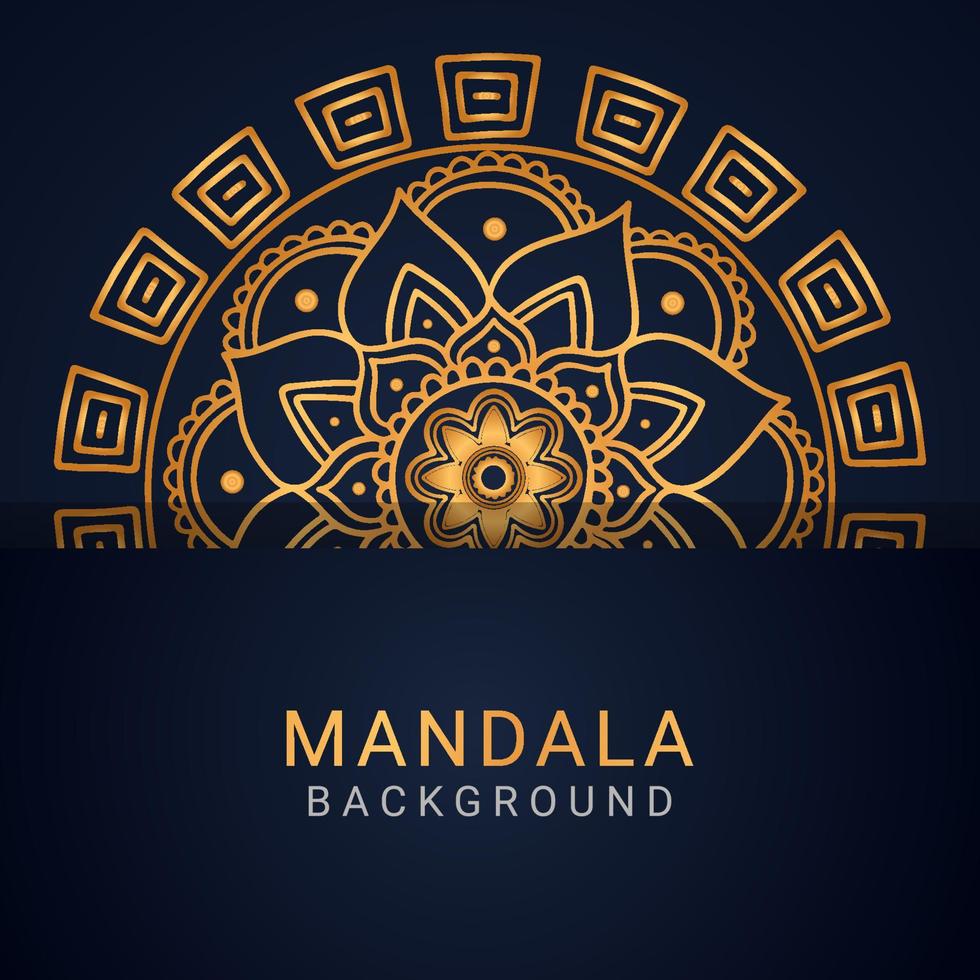 luxe mandala gouden met een zwart achtergrond elegant ontwerp vector