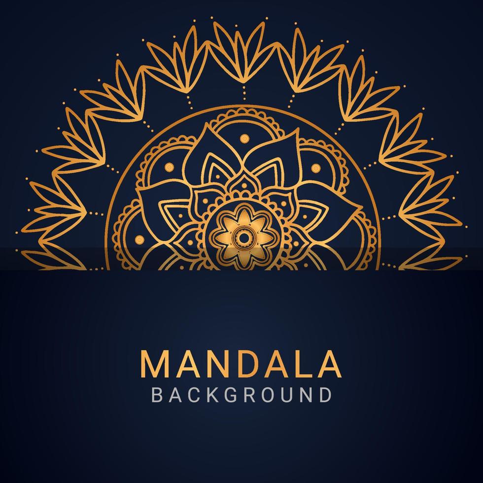 luxe mandala gouden met een zwart achtergrond elegant designluxe mandala gouden met een zwart achtergrond elegant ontwerp vector