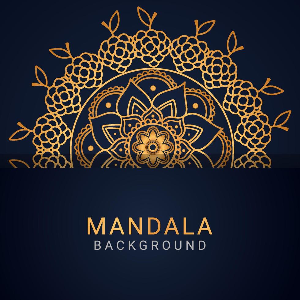 luxe mandala gouden met een zwart achtergrond elegant designluxe mandala gouden met een zwart achtergrond elegant ontwerp vector