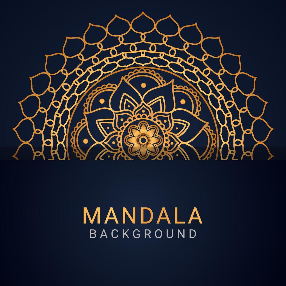 luxe mandala gouden met een zwart achtergrond elegant ontwerp vector