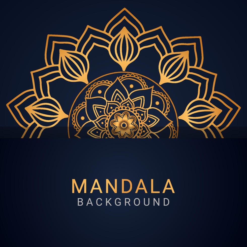 luxe mandala gouden met een zwart achtergrond elegant designluxe mandala gouden met een zwart achtergrond elegant ontwerp vector