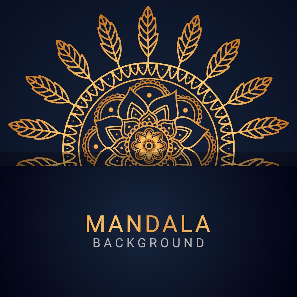 luxe mandala gouden met een zwart achtergrond elegant designluxe mandala gouden met een zwart achtergrond elegant ontwerp vector