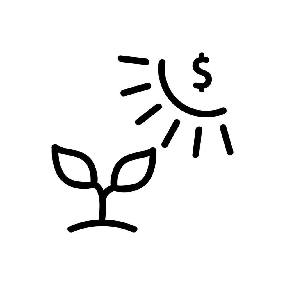 fabriek zon-geld icoon vector schets illustratie