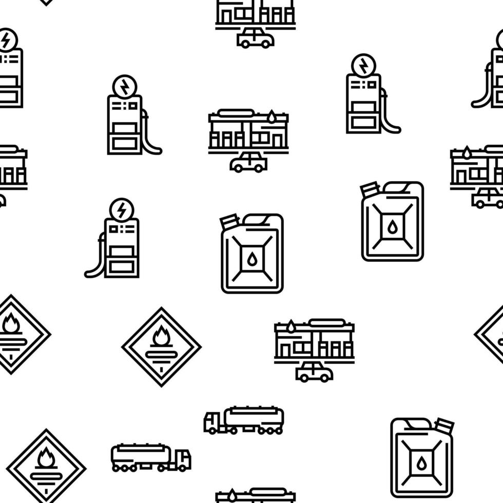 gas- station tanken uitrusting vector naadloos patroon