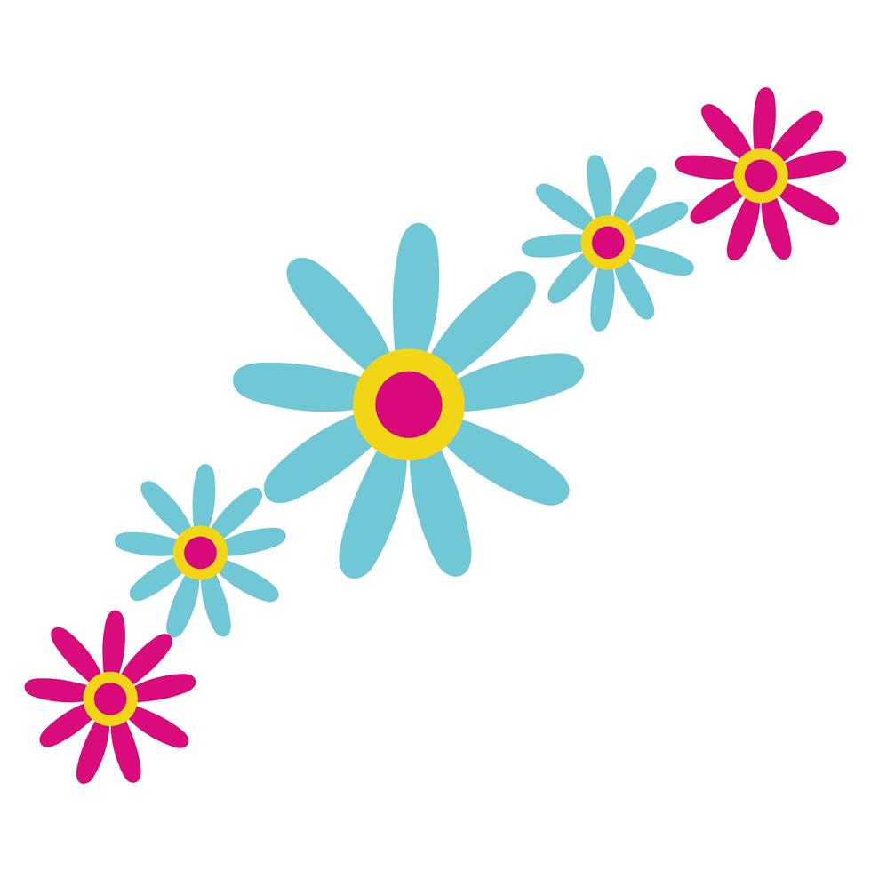 mooie bloemen tuin decoratieve pictogrammen vector