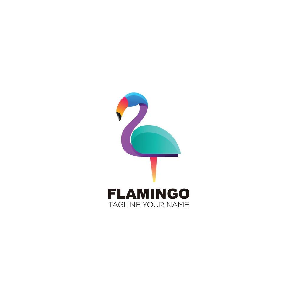flamingo kleurrijk ontwerp vector logo sjabloon