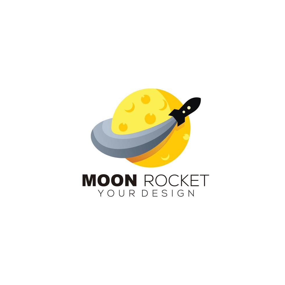 maan raket ontwerp logo illustratie sjabloon icoon vector