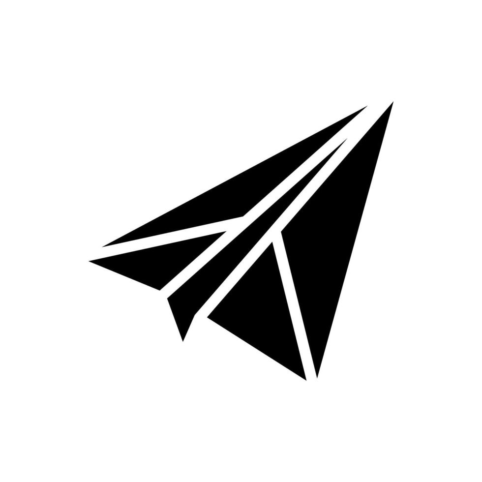 papier vliegtuig glyph icoon vector illustratie teken