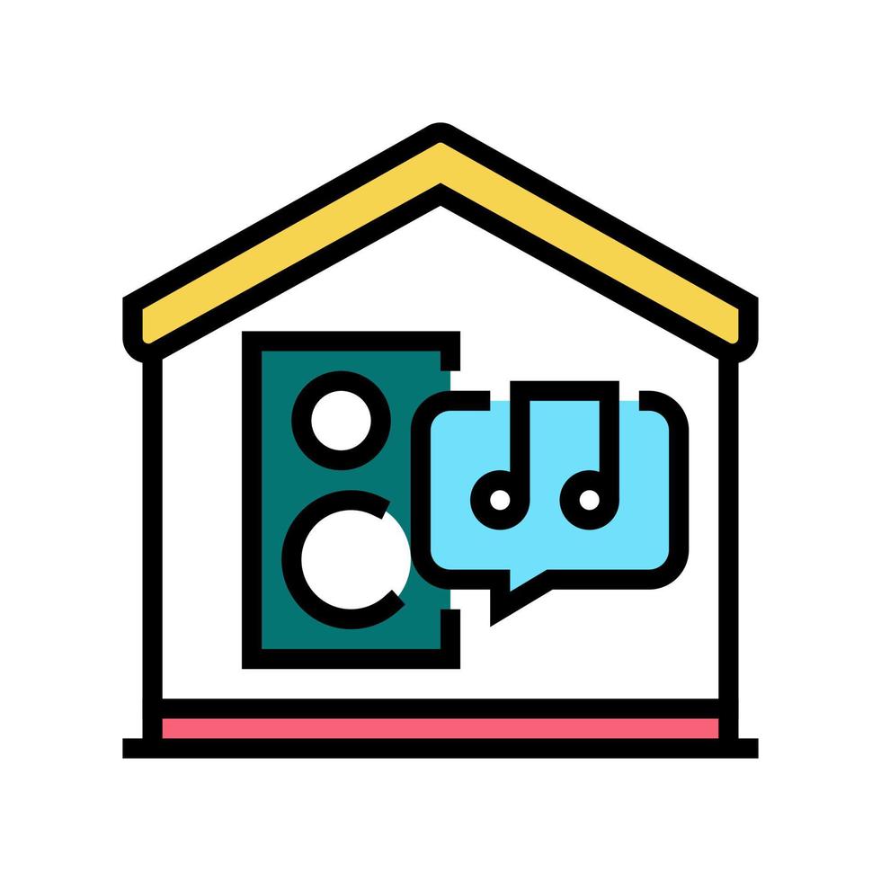 luister muziek- kleur icoon vector illustratie