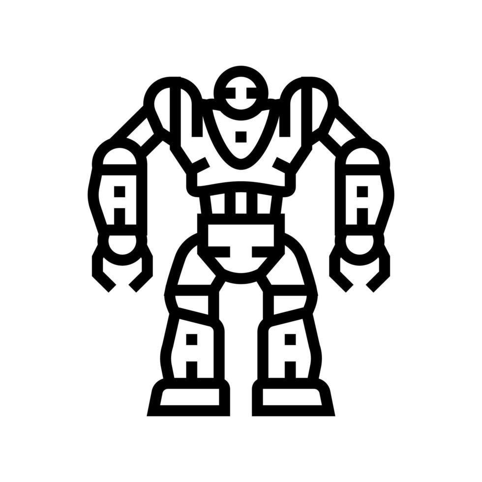 cyborg robot lijn pictogram vectorillustratie vector