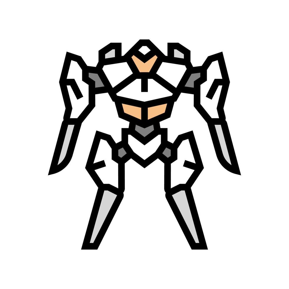 toekomst robot kleur icoon vector illustratie