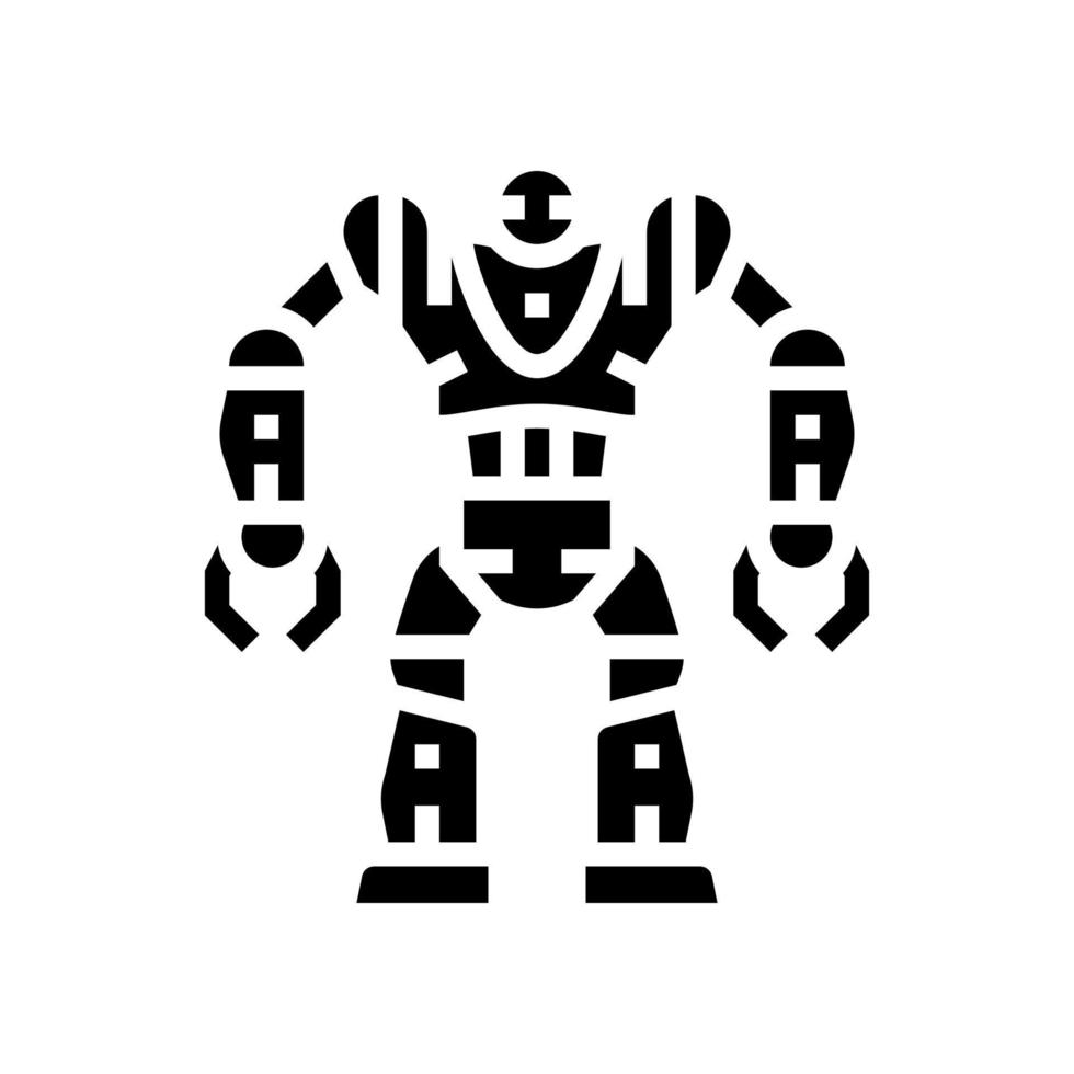 cyborg robot glyph pictogram vectorillustratie vector