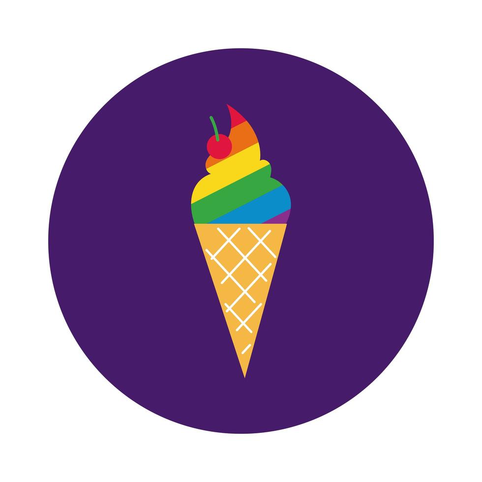 ijs met gay pride-kleuren blokstijl vector
