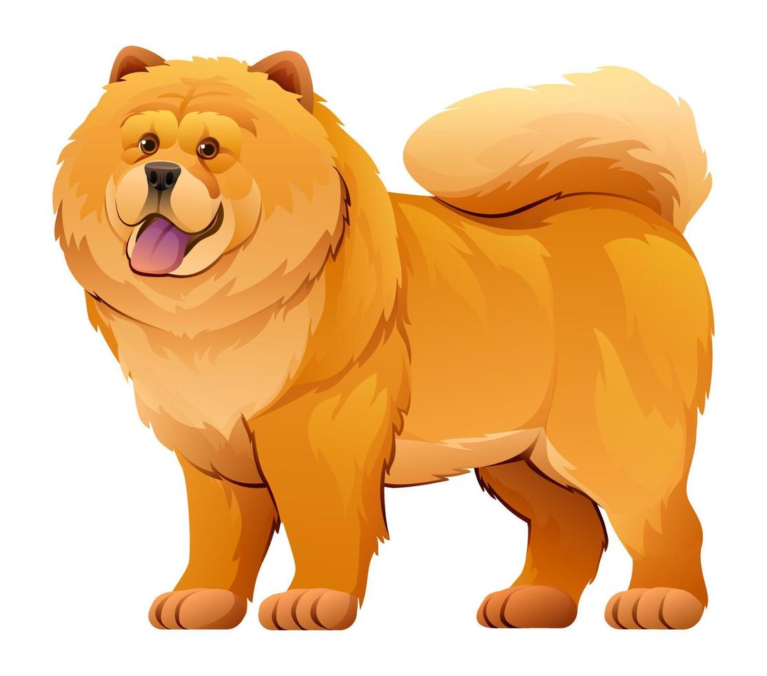 chow chow hond vector tekenfilm illustratie