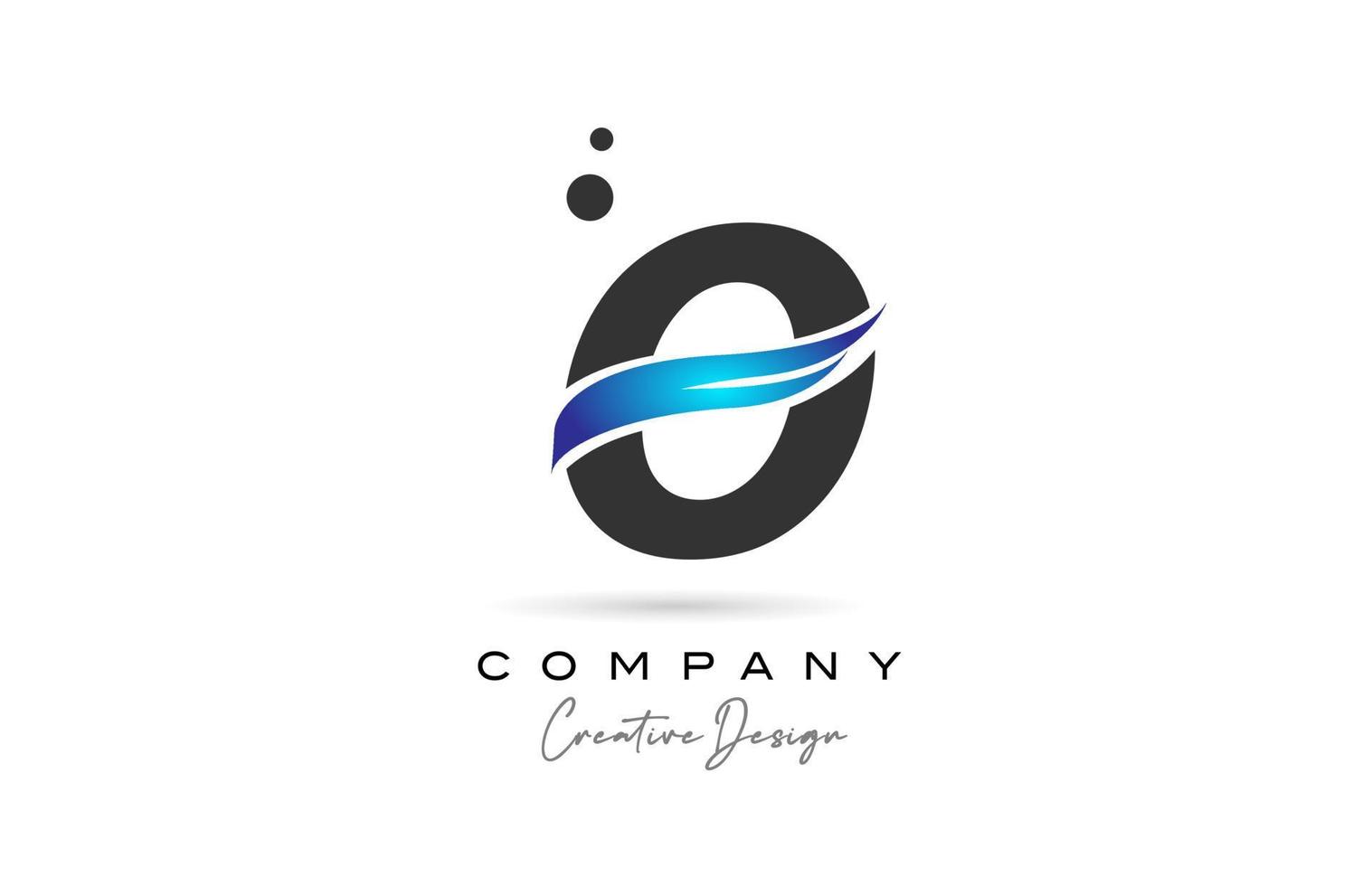 O grijs blauw dots alfabet brief logo icoon. creatief sjabloon voor bedrijf en bedrijf vector