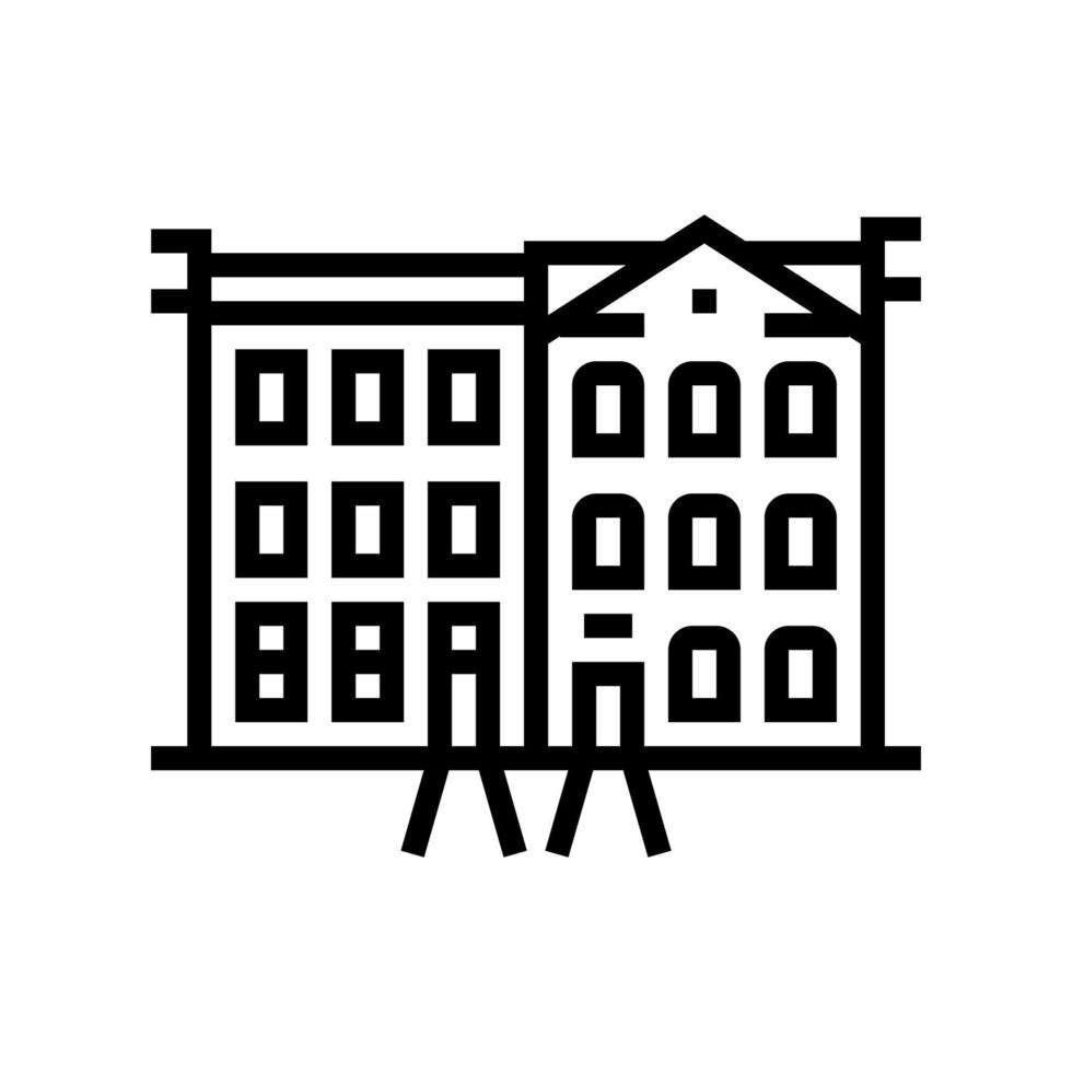 stadshuis huis lijn pictogram vectorillustratie vector