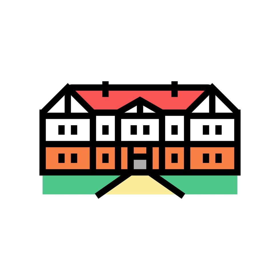 Tudor huis kleur icoon vector illustratie