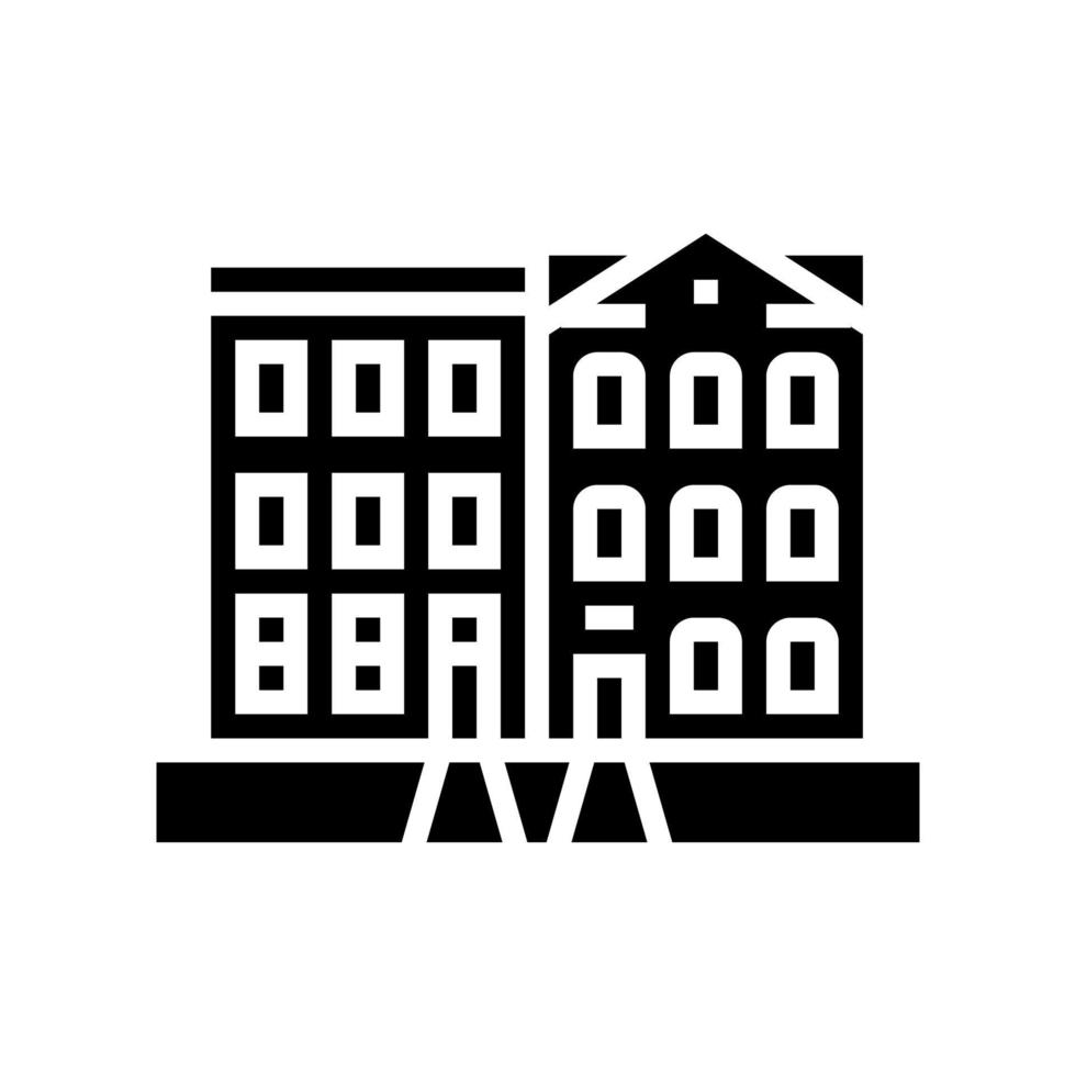 stadshuis huis glyph pictogram vectorillustratie vector