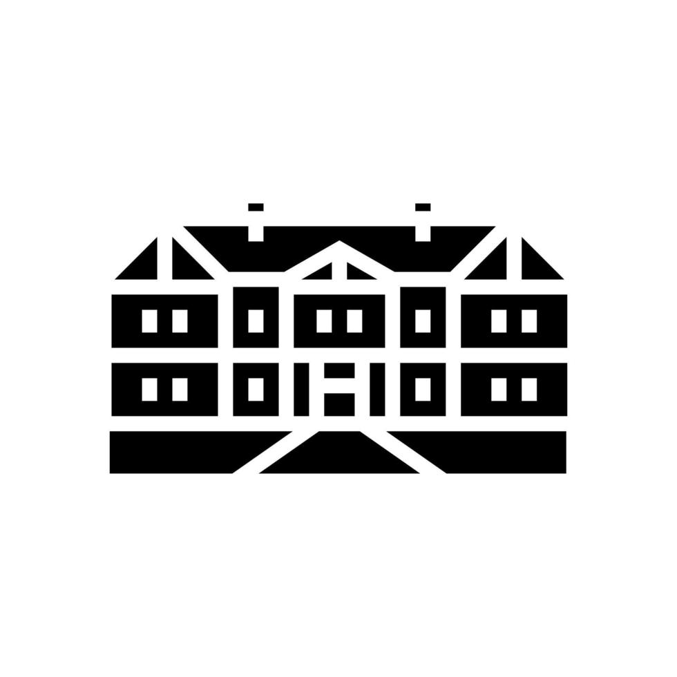 Tudor huis glyph icoon vector illustratie