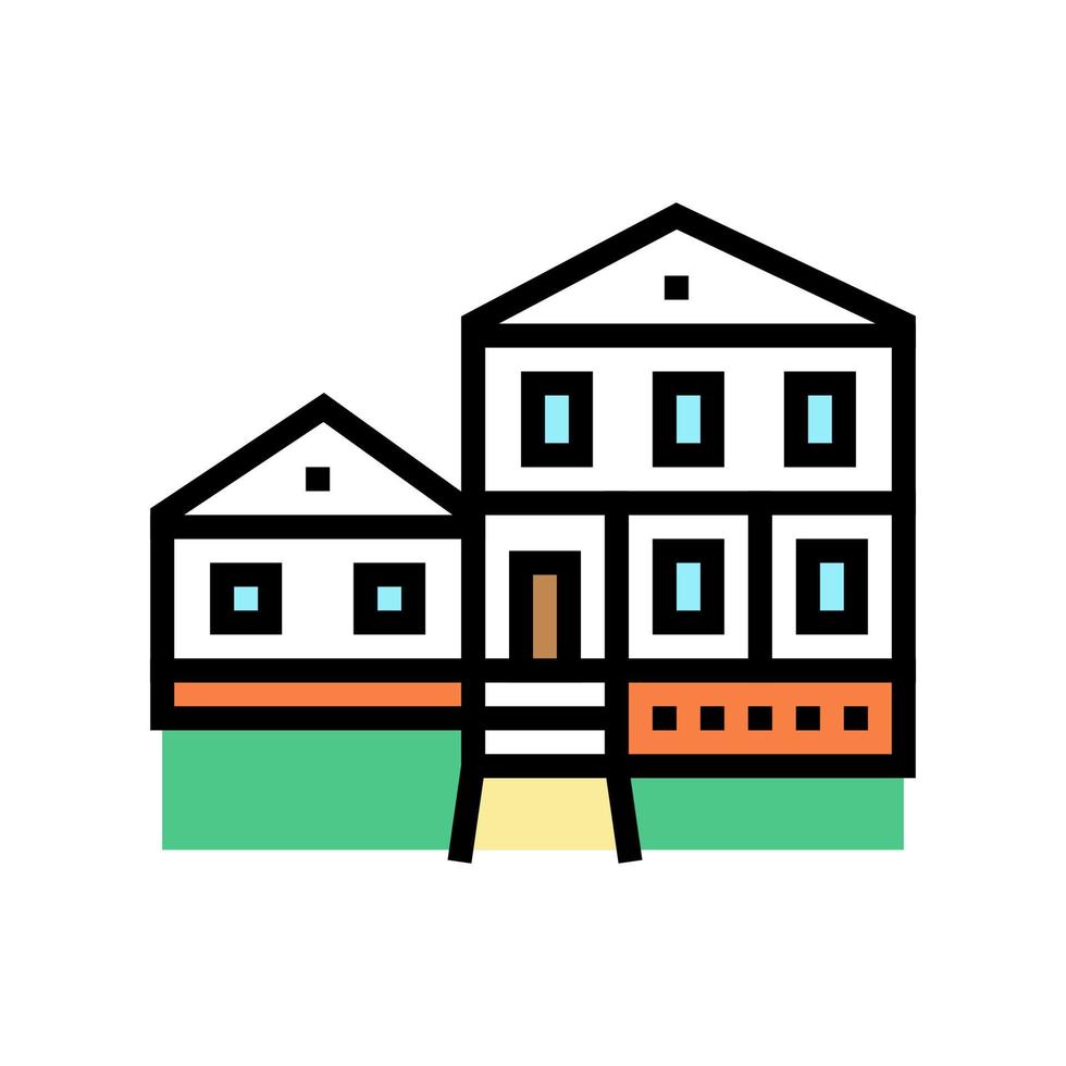boerderij gebouw kleur icoon vector illustratie