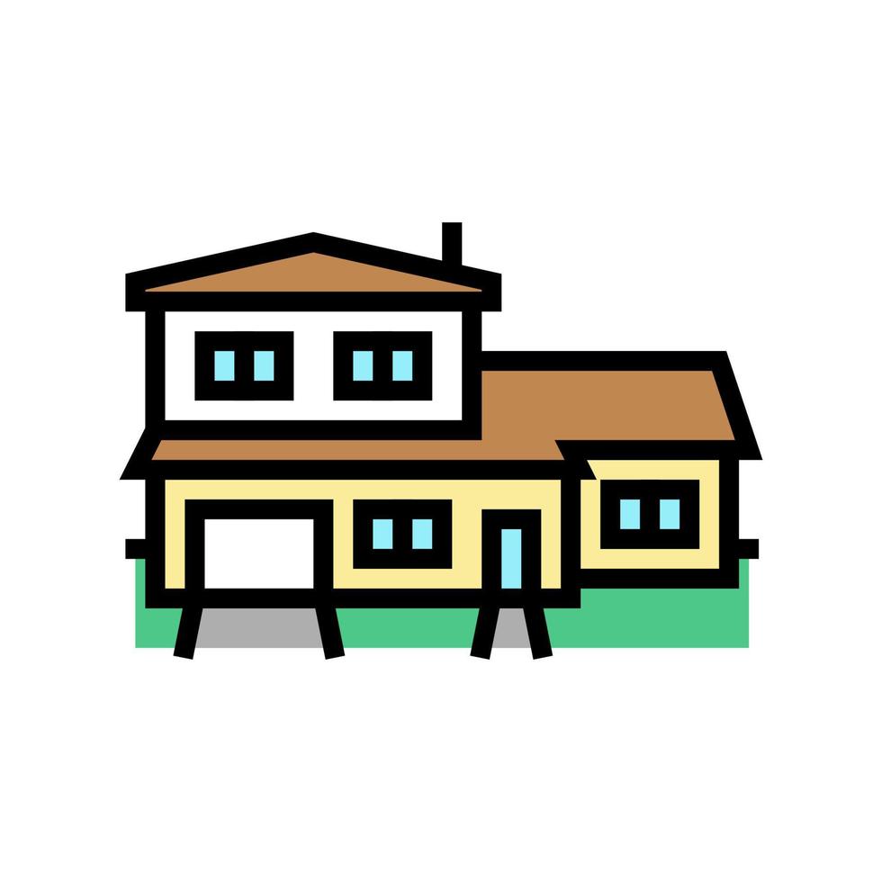 split-level huis kleur icoon vector illustratie