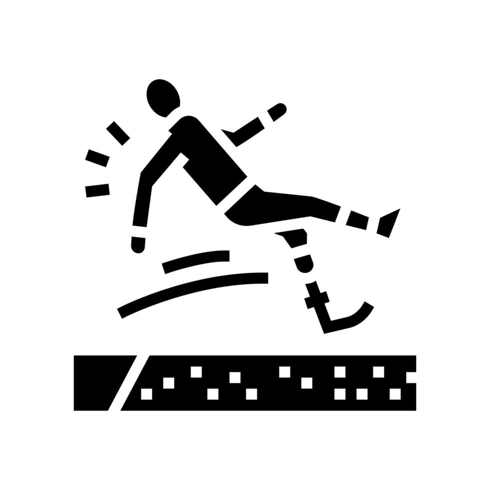 breed springen gehandicapten atleet glyph icoon vector illustratie