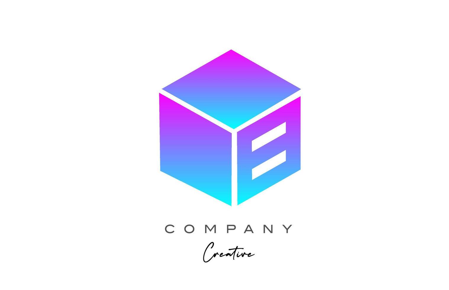roze blauw kubus b brief alfabet brief logo icoon ontwerp. creatief ontwerp sjabloon voor bedrijf vector