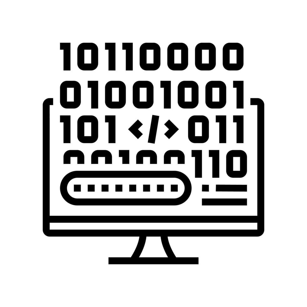 microcode ontwikkeling lijn icoon vector illustratie